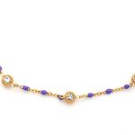 Ατσάλινο κολιέ με μωβ-λιλά σμάλτο