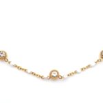 Ατσάλινο κολιέ με λευκό σμάλτο