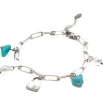 Ατσάλινο βραχιόλι με αλυσίδα και λουκέτο