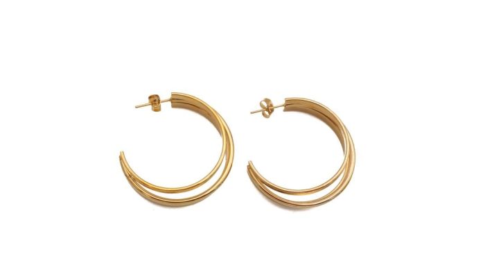 Steel earrings rings