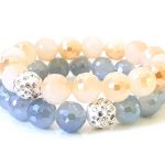 Σετ βραχιόλια με χάντρες και στρας