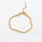 Ατσάλινο βραχιόλι αλυσίδα, Thin rope, χρυσό