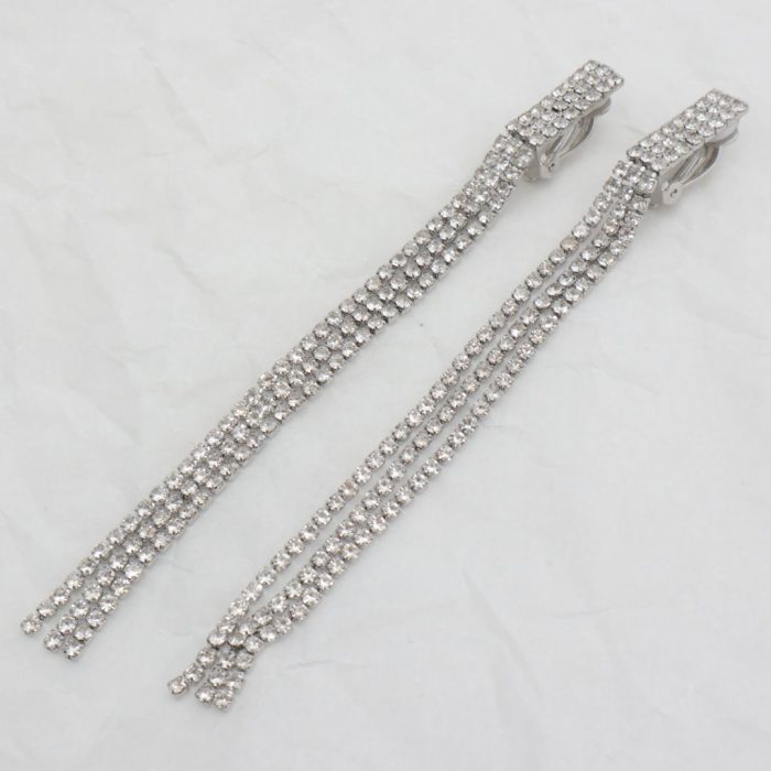 Rhinestone clip earrings