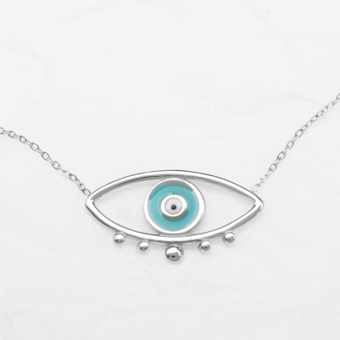 Steel necklace with eye