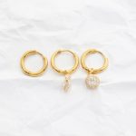 Σετ 3 ατσάλινων σκουλαρικιών