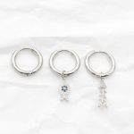Σετ 3 ατσάλινων σκουλαρικιών