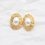 Ατσάλινα σκουλαρίκια με πέρλα
