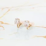 Ατσάλινα σκουλαρίκια με κλιπ μικρά με κρύσταλλο