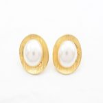 Ατσάλινα σκουλαρίκια με πέρλα