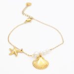 Ατσάλινο βραχιόλι με κοχύλια