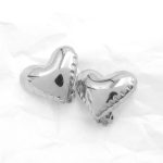Ατσάλινα σκουλαρίκια καρδιές με κλιπ