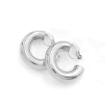 Ατσάλινα σκουλαρίκια κρίκοι με κλιπ