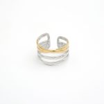 Ατσάλινο δαχτυλίδι χρυσό και ασημί