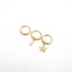 Σετ 3 ατσάλινων σκουλαρικιών