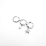 Σετ 3 ατσάλινων σκουλαρικιών