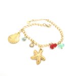 Ατσάλινο βραχιόλι με κρεμαστά καλοκαιρινά στοιχεία