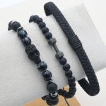 Σετ από ανδρικά βραχιόλια με βαράκι και λάβα
