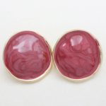 Κόκκινα σκουλαρίκια με χρυσο περίγραμμα