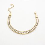 Ατσάλινο βραχιόλι ριβιέρα, αλλιώς και tennis bracelet, σε χρυσό χρώμα