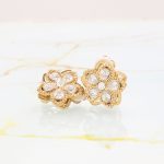 σκουλαρίκια με κλιπ λουλούδι