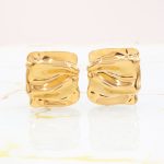 Ατσάλινα σκουλαρίκια με κλιπ τσαλακωμένα