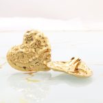 Ατσάλινα  σκουλαρίκια καρδιές σαν σφυρήλατες με κούμπωμα κλιπ