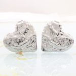 Ατσάλινα  σκουλαρίκια καρδιές σαν σφυρήλατες με κούμπωμα κλιπ