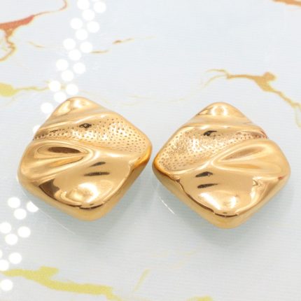 Ατσάλινα  σκουλαρίκια ρόμβοι με κούμπωμα κλιπ