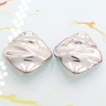 Ατσάλινα  σκουλαρίκια ρόμβοι με κούμπωμα κλιπ