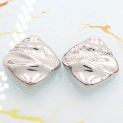 Ατσάλινα  σκουλαρίκια ρόμβοι με κούμπωμα κλιπ