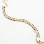 Ατσάλινο βραχιόλι ριβιέρα, αλλιώς και tennis bracelet, σε χρυσό χρώμα