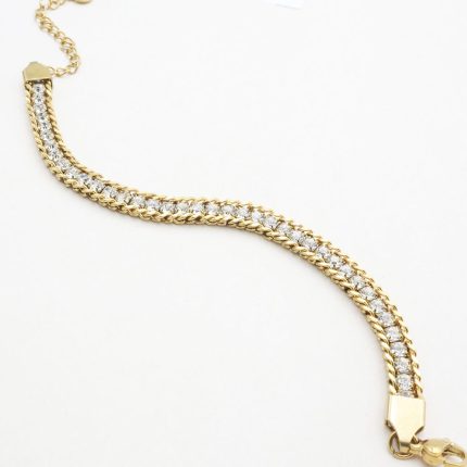 Ατσάλινο βραχιόλι ριβιέρα, αλλιώς και tennis bracelet, σε χρυσό χρώμα