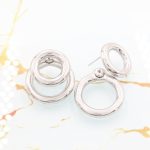 ατσάλινα σκουλαρίκια double hoop ασημί