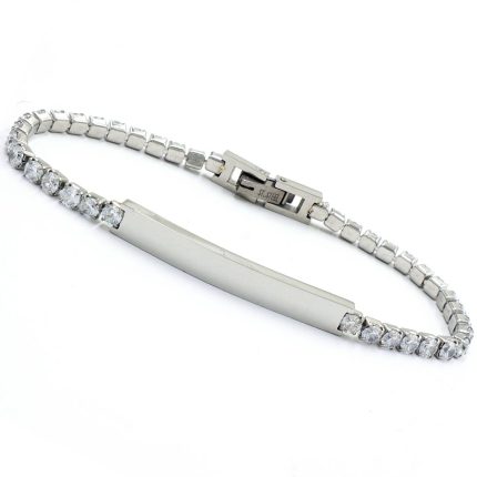 Ατσάλινο βραχιόλι ριβιέρα με στρας