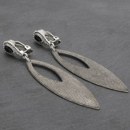 Bohemian κρεμαστά σκουλαρίκια με κλιπ Stala, με σχήμα σταγόνας