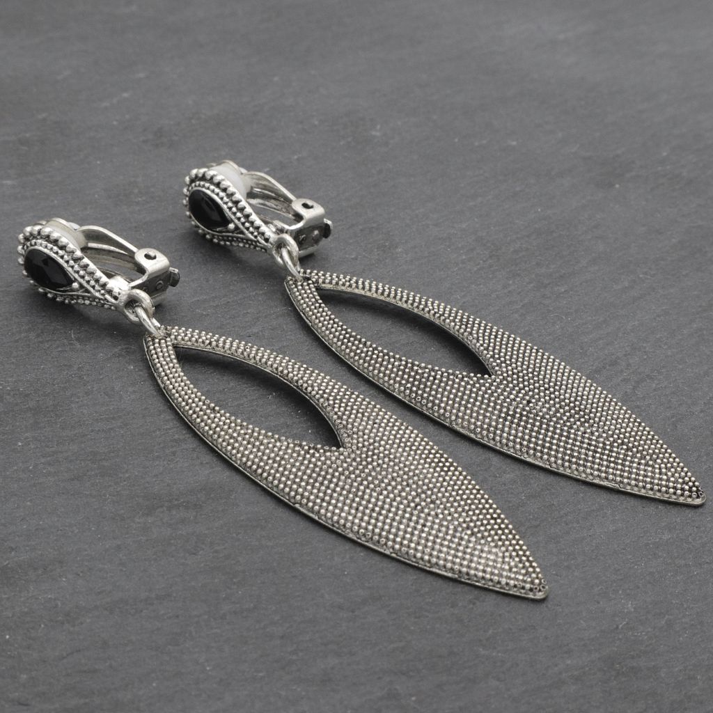 Bohemian κρεμαστά σκουλαρίκια με κλιπ Stala, με σχήμα σταγόνας Bohemian κρεμαστά σκουλαρίκια με κλιπ Stala, με σχήμα σταγόνας