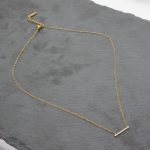 Ατσάλινο κολιέ με γραμμή από στρας