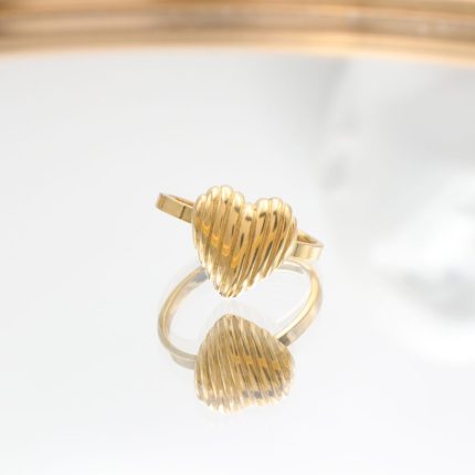 Ατσάλινο δαχτυλίδι με καρδιά