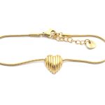 Ατσάλινο βραχιόλι με καρδιά lovely χρυσό