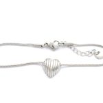 Ατσάλινο βραχιόλι με καρδιά lovely ασημί