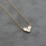 Ατσάλινο κολιέ με καρδιά απο κρύσταλλα