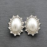 ατσάλινα σκουλαρίκια με κλιπ και περλα