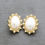 ατσάλινα σκουλαρίκια με κλιπ και περλα