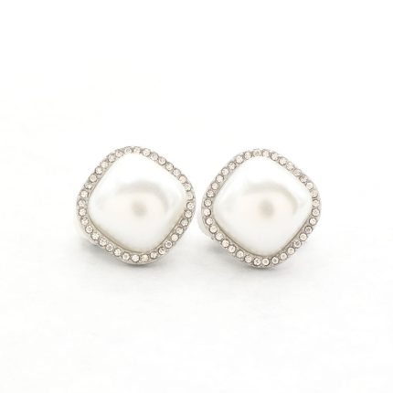 σκουλαρίκια με κούμπωμα κλιπ και πέρλα