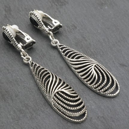 Bohemian κρεμαστά σκουλαρίκια με κλιπ Osiris, με σχήμα σταγόνας