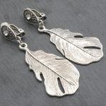 Bohemian κρεμαστά σκουλαρίκια με κλιπ Phylo, με σχήμα σταγόνας