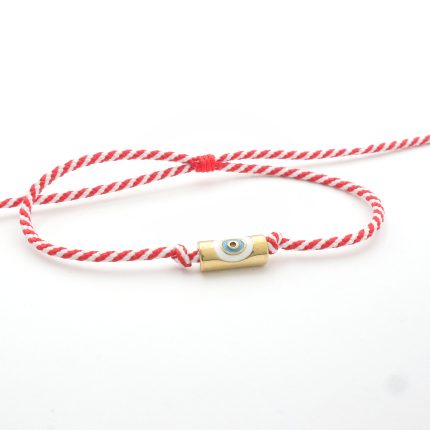 Βραχιόλι μαρτάκι με ατσάλι και μάτάκι κυλινδρος χρυσό