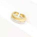 Δίχρωμο ατσάλινο δαχτυλίδι με συνδυασμό χρυσού και ασημί χρώματος