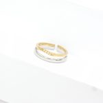 Δίχρωμο ατσάλινο δαχτυλίδι-βεράκια με συνδυασμό χρυσού και ασημί χρώματος