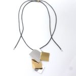 Μακρύ κολιέ από σχοινί και με ατσάλινο